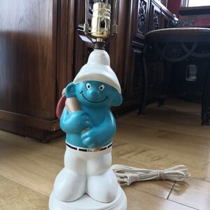 Charming Smurf Table Lamp with Shade